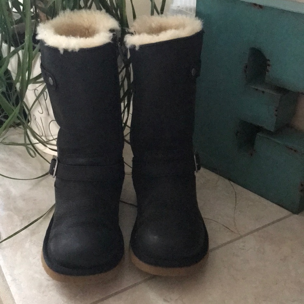 UGG Black Kensington Silver Buckle Boots